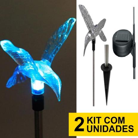 Kit 2 Luminária Solar jardim led branco beija flor 75 cm balizador inox chão prova de água - Ecoforce é boa?