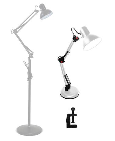 Kit 2 Luminárias Mesa E Chão Metal Pedestal Coluna Refletor Branco MT-811C-W / MT-930B-W - Magrace Menor preço em Kit 2 Luminárias Mesa E Chão Metal Pedestal Coluna Refletor Branco MT-811C-W / MT-930B-W - Magrace