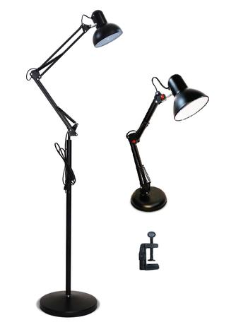Kit 2 Luminárias Mesa E Chão Metal Pedestal Coluna Refletor Preto MT-811C-B / MT-930B-B - Magrace Menor preço em Kit 2 Luminárias Mesa E Chão Metal Pedestal Coluna Refletor Preto MT-811C-B / MT-930B-B - Magrace