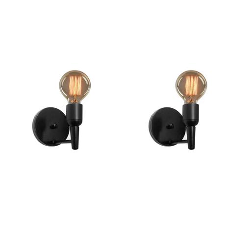 Kit/2 Lustre Arandela Retro MD-2028 Preta Suporte para Lampada - Vivare iluminação Menor preço em Kit/2 Lustre Arandela Retro MD-2028 Preta Suporte para Lampada - Vivare iluminação