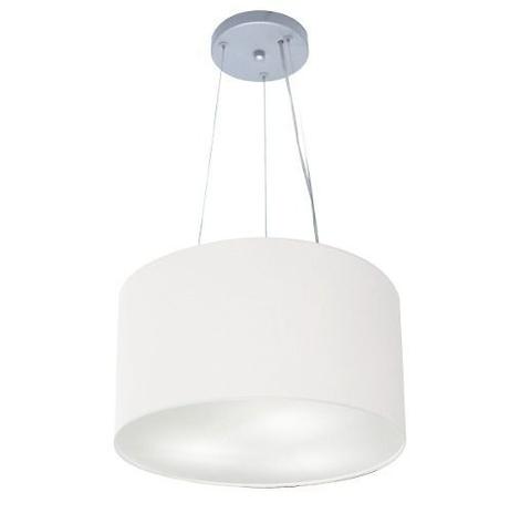Kit/2 Lustre Pendente Cilindrico Md-4009 Cupula Tecido 40x21cm Branco - Vivare iluminação Menor preço em Kit/2 Lustre Pendente Cilindrico Md-4009 Cupula Tecido 40x21cm Branco - Vivare iluminação