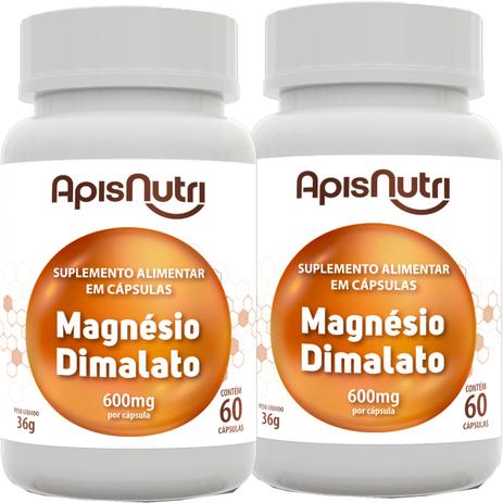 Kit 2 Magnésio Dimalato Apisnutri 60 Capsulas Menor preço em Kit 2 Magnésio Dimalato Apisnutri 60 Capsulas