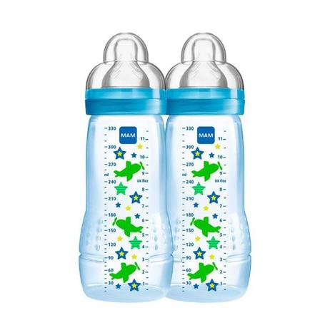 Kit 2 Mamadeiras 330ml Easy Active Fashion Azul Mam 4843 Menor preço em Kit 2 Mamadeiras 330ml Easy Active Fashion Azul Mam 4843