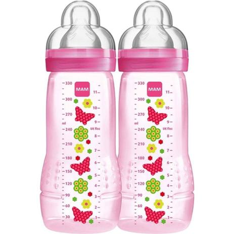 Kit 2 Mamadeiras 330ml Easy Active Fashion Rosa Mam 4844 Menor preço em Kit 2 Mamadeiras 330ml Easy Active Fashion Rosa Mam 4844