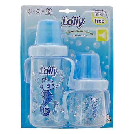 Kit 2 Mamadeiras Big Oceano Bico Redondo - Lolly Menor preço em Kit 2 Mamadeiras Big Oceano Bico Redondo - Lolly