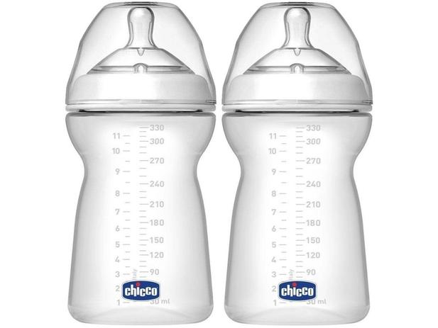 Kit 2 Mamadeiras Chicco StepUp (6m+) - 330ml Menor preço em Kit 2 Mamadeiras Chicco StepUp (6m+) - 330ml