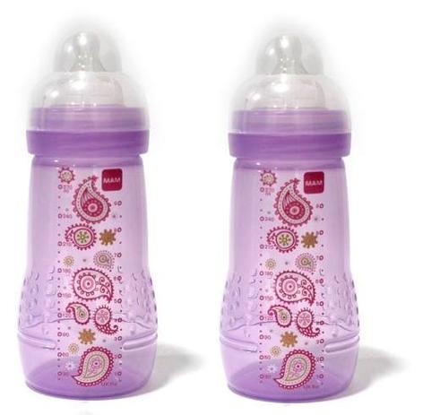 Kit 2 Mamadeiras Mam Fashion Bottle Lilás 270ml 2m+ Girls Menor preço em Kit 2 Mamadeiras Mam Fashion Bottle Lilás 270ml 2m+ Girls