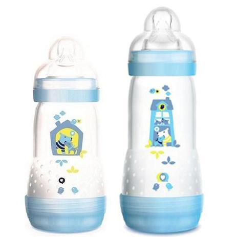 Kit 2 Mamadeiras Mam First Bottle 260ml+ 320ml Azul (4663+4677) Menor preço em Kit 2 Mamadeiras Mam First Bottle 260ml+ 320ml Azul (4663+4677)