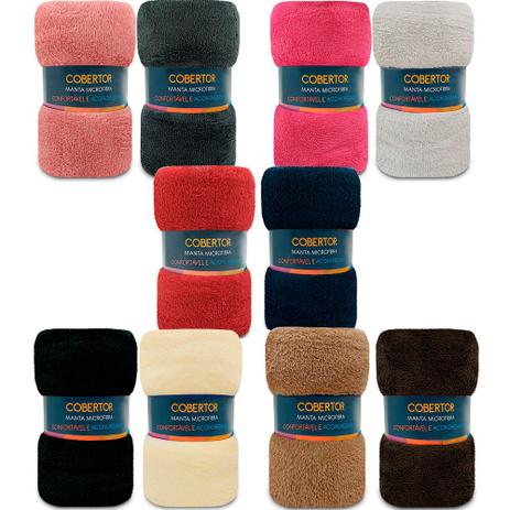 Menor preço em Kit 2 Manta Cobertor Casal Soft Microfibra Macia 180x200cm Luftex - Emcompre