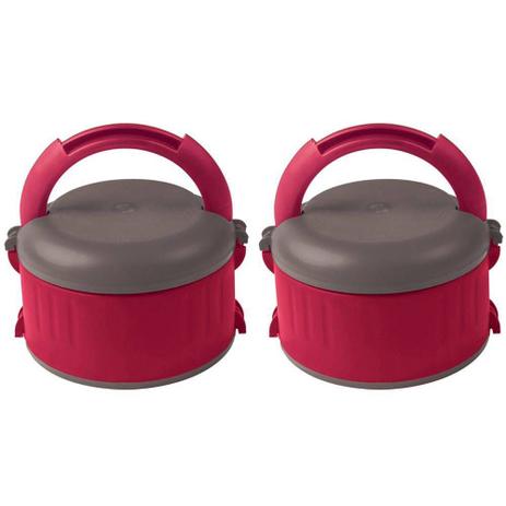 Kit 2 Marmita Térmica Plus 1,5l Termoprato Vermelha Soprano Menor preço em Kit 2 Marmita Térmica Plus 1,5l Termoprato Vermelha Soprano