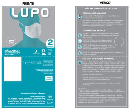 Menor preço em Kit 2 Máscaras de Proteção Lupo Antimicrobia