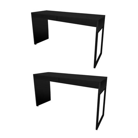 Kit 2 Mesas Para Computador Escrivaninha 2 Gavetas Desk Preto - Fit Mobel Menor preço em Kit 2 Mesas Para Computador Escrivaninha 2 Gavetas Desk Preto - Fit Mobel