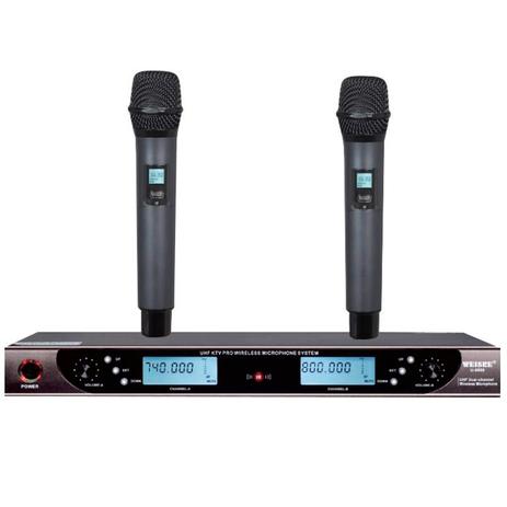 Kit 2 Microfones Sem Fio UHF Base receptora LCD FM de banda larga KP-U913 - Knup Menor preço em Kit 2 Microfones Sem Fio UHF Base receptora LCD FM de banda larga KP-U913 - Knup