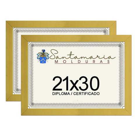 Kit 2 Molduras Porta Diploma Certificado A4 21x30 Amarelo - Santamaria molduras é ruim? Kit 2 Molduras Porta Diploma Certificado A4 21x30 Amarelo - Santamaria molduras é boa?