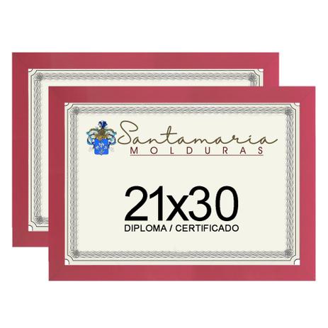 Kit 2 Molduras Porta Diploma Certificado A4 21x30 Rosa - Santamaria molduras é boa?
