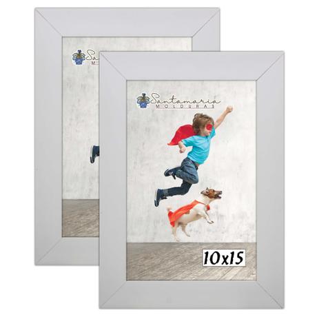 Kit 2 Molduras Porta Retrato 10X15 Branco - Santamaria molduras Menor preço em Kit 2 Molduras Porta Retrato 10X15 Branco - Santamaria molduras