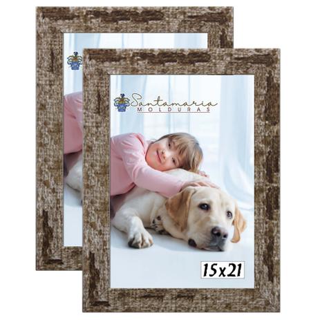 Kit 2 Molduras Porta Retrato 15X21 Marrom - Santamaria molduras Menor preço em Kit 2 Molduras Porta Retrato 15X21 Marrom - Santamaria molduras
