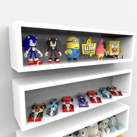 KIT 2 Nichos Coleções Decorativo Organizador Mdf Branco 60cm - Eita! casa perfeita Menor preço em KIT 2 Nichos Coleções Decorativo Organizador Mdf Branco 60cm - Eita! casa perfeita