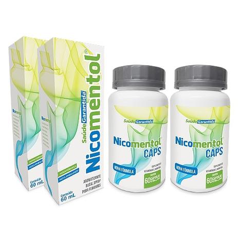 Kit 2 Nicomentol Spray + 2 Nicomentol Caps - Produto Natural - Saúde garantida Menor preço em Kit 2 Nicomentol Spray + 2 Nicomentol Caps - Produto Natural - Saúde garantida