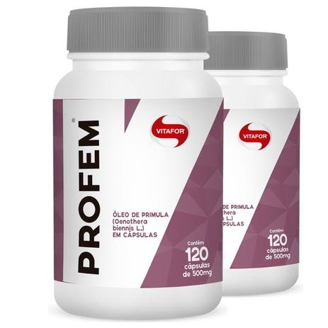 Kit 2 Óleo de Prímula Profem 500mg Vitafor 120 cápsulas Menor preço em Kit 2 Óleo de Prímula Profem 500mg Vitafor 120 cápsulas