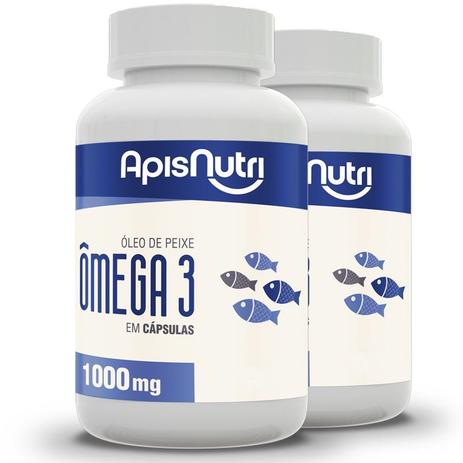 Kit 2 Ômega 3 Óleo de Peixe 1000mg Apisnutri 60 cápsulas Menor preço em Kit 2 Ômega 3 Óleo de Peixe 1000mg Apisnutri 60 cápsulas