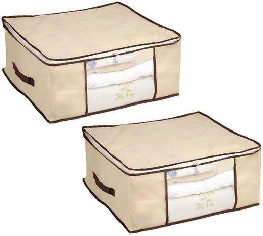 Kit 2 Organizadores Tnt Caixa Closet Roupa Cama Edredom Toalha 60cm - Unica Menor preço em Kit 2 Organizadores Tnt Caixa Closet Roupa Cama Edredom Toalha 60cm - Unica