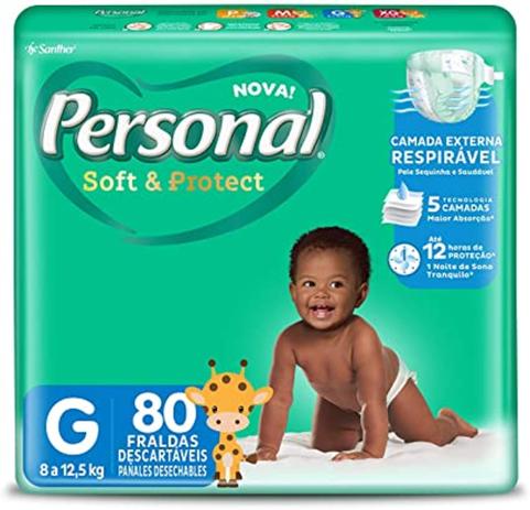 KIT 2 Pacotes de Fraldas Descartáveis Personal Soft&Protect Menor preço em KIT 2 Pacotes de Fraldas Descartáveis Personal Soft&Protect