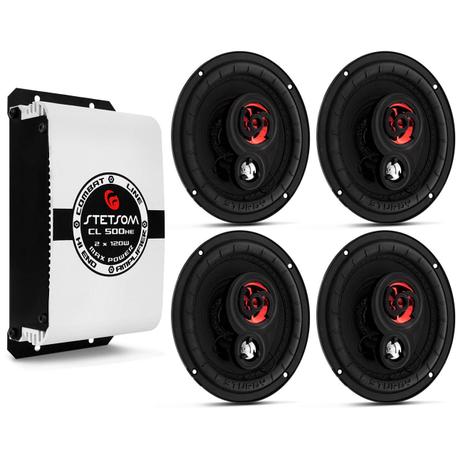 Kit 2 Pares Alto Falantes Sturdy Triaxial 200W RMS + Módulo Amplificador Stetsom CL500 HE - Prime é ruim? Kit 2 Pares Alto Falantes Sturdy Triaxial 200W RMS + Módulo Amplificador Stetsom CL500 HE - Prime é boa?
