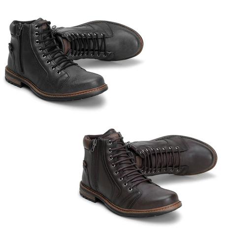 Kit 2 Pares Botas Coturno PedWay Masculino Casual Social - Pedway Calçados Menor preço em Kit 2 Pares Botas Coturno PedWay Masculino Casual Social - Pedway Calçados