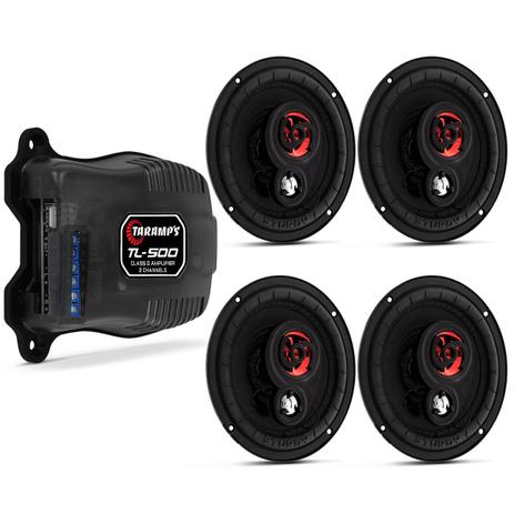 Kit 2 Pares de Alto Falantes Sturdy Triaxial 200W RMS + Módulo Amplificador Taramps TL500. - Prime é boa?