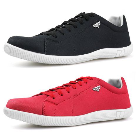 Kit 2 Pares Sapatenis Dhl SW Infantil Preto e Vermelho - Dhl Calçados -  Sapatênis Masculino - Magazine Luiza