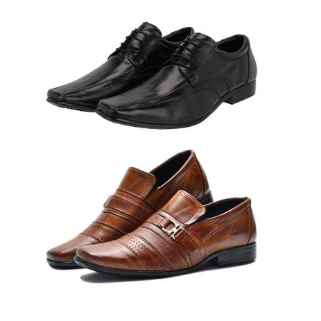 Kit 2 Pares Sapato Social Couro Masculino Conforto Dia a Dia - Leoppé - Sapato  Social Masculino - Magazine Luiza
