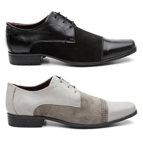 Kit 2 Pares Sapato Social Masculino Couro e Camurça Cadarço - HShoes -  Sapato Social Masculino - Magazine Luiza