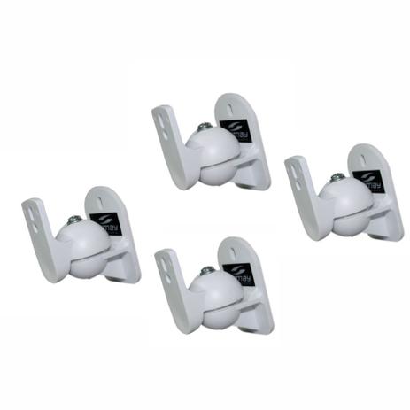Kit 2 Pares Suportes p/Caixas Som Surround Parede Articulável Branco - Sum impo.brasil Menor preço em Kit 2 Pares Suportes p/Caixas Som Surround Parede Articulável Branco - Sum impo.brasil