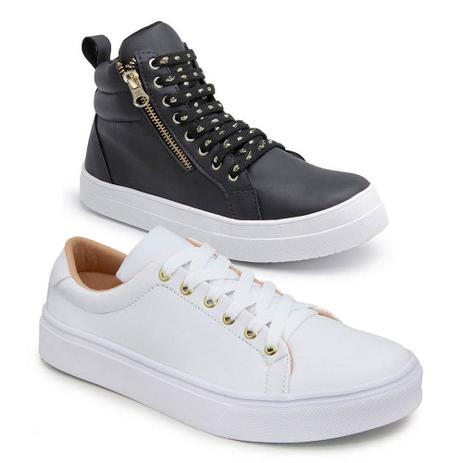 sapatenis feminino branco e preto