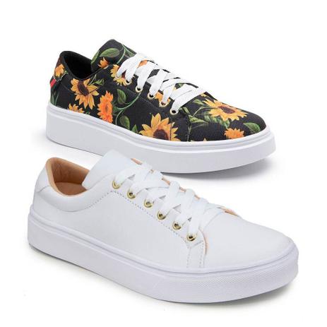 tenis feminino branco e preto