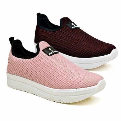 tenis polo feminino rosa