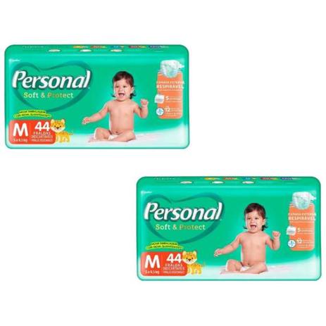 Kit 2 Pct Fraldas Personal Soft & Protect M/44 Menor preço em Kit 2 Pct Fraldas Personal Soft & Protect M/44