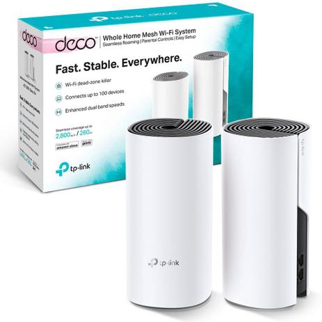 Kit 2 peças - Roteador Fast Wifi TP-Link Rede Mesh AC1200 Mbps Dual Band 2.4Ghz e 5.0Ghz 3 em 1 - DECO E4 é boa?