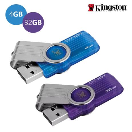 Kit 2 Pen Drive Kingston 4GB e 32GB USB 2.0 - DataTraveler 101 G2 Menor preço em Kit 2 Pen Drive Kingston 4GB e 32GB USB 2.0 - DataTraveler 101 G2