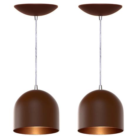Kit 2 Pendentes Bullet (Café Textura / Bronze) - Shop da iluminação Menor preço em Kit 2 Pendentes Bullet (Café Textura / Bronze) - Shop da iluminação