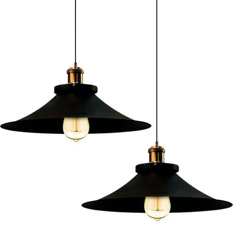 Kit 2 Pendentes Industrial 38 Cm Vintage Retro Nordic Loft - MARRYLUZ Menor preço em Kit 2 Pendentes Industrial 38 Cm Vintage Retro Nordic Loft - MARRYLUZ