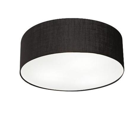 Menor preço em Kit/2 Plafon Cilindrico Md-3014 Cupula Tecido 50x15cm Preto - Vivare iluminação