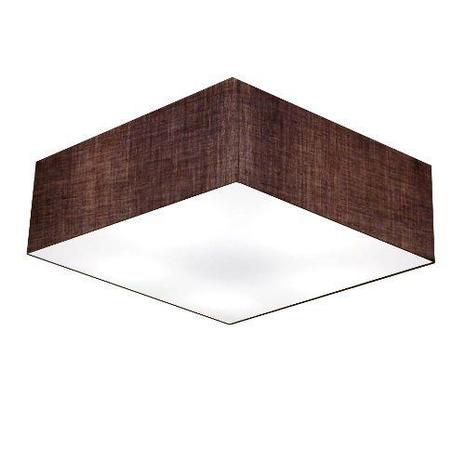 Kit/2 Plafon Quadrado Md-3002 Cupula Tecido 15/50x50cm Cafe - Vivare iluminação Menor preço em Kit/2 Plafon Quadrado Md-3002 Cupula Tecido 15/50x50cm Cafe - Vivare iluminação