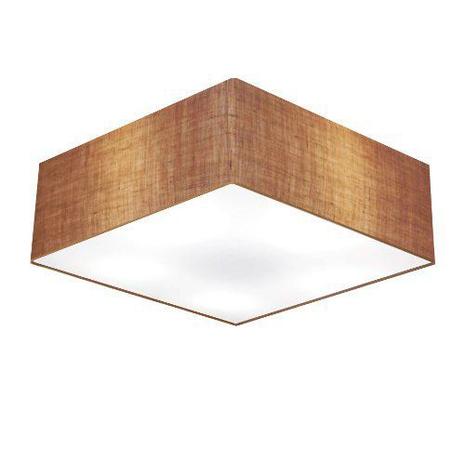 Menor preço em Kit/2 Plafon Quadrado Md-3002 Cupula Tecido 15/50x50cm Palha - Vivare iluminação