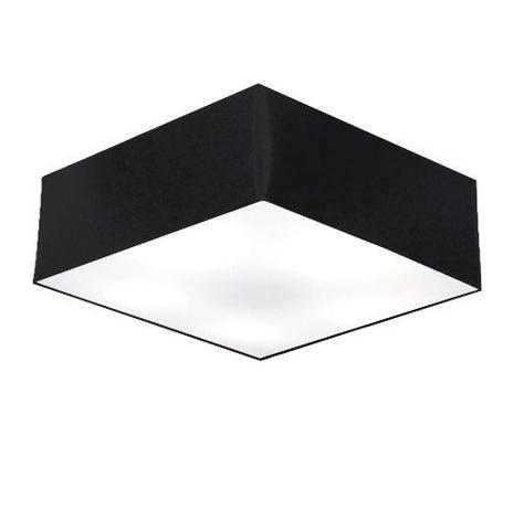 Kit/2 Plafon Quadrado Md-3002 Cupula Tecido 15/50x50cm Preto - Vivare iluminação Menor preço em Kit/2 Plafon Quadrado Md-3002 Cupula Tecido 15/50x50cm Preto - Vivare iluminação