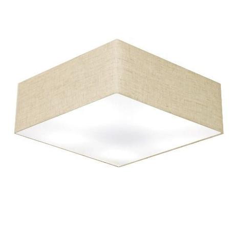 Kit/2 Plafon Quadrado Md-3002 Cupula Tecido 15/50x50cm Rustico Bege - Vivare Iluminação Menor preço em Kit/2 Plafon Quadrado Md-3002 Cupula Tecido 15/50x50cm Rustico Bege - Vivare Iluminação