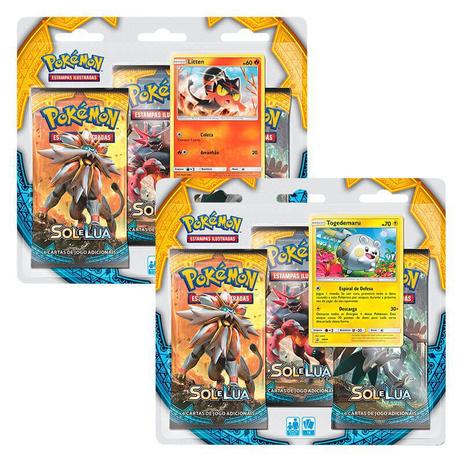 Kit 2 Pokémon Triple Pack Sol e Lua - Litten e Togedemaru - Pokemon tcg Menor preço em Kit 2 Pokémon Triple Pack Sol e Lua - Litten e Togedemaru - Pokemon tcg