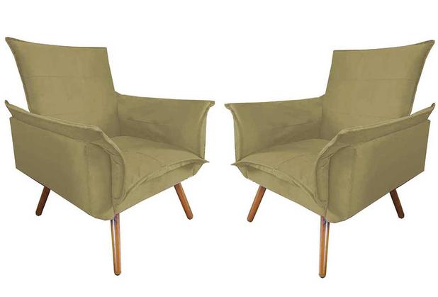 Kit 2 Poltronas Betina Luxo Decorativas Animale Bege - Casa chick Menor preço em Kit 2 Poltronas Betina Luxo Decorativas Animale Bege - Casa chick