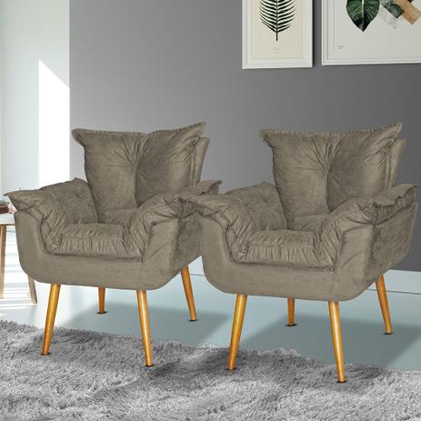 Kit 2 Poltronas Decorativa Para sala, escritorio e recepção Opala Capuccino - Dilar Decor é boa?